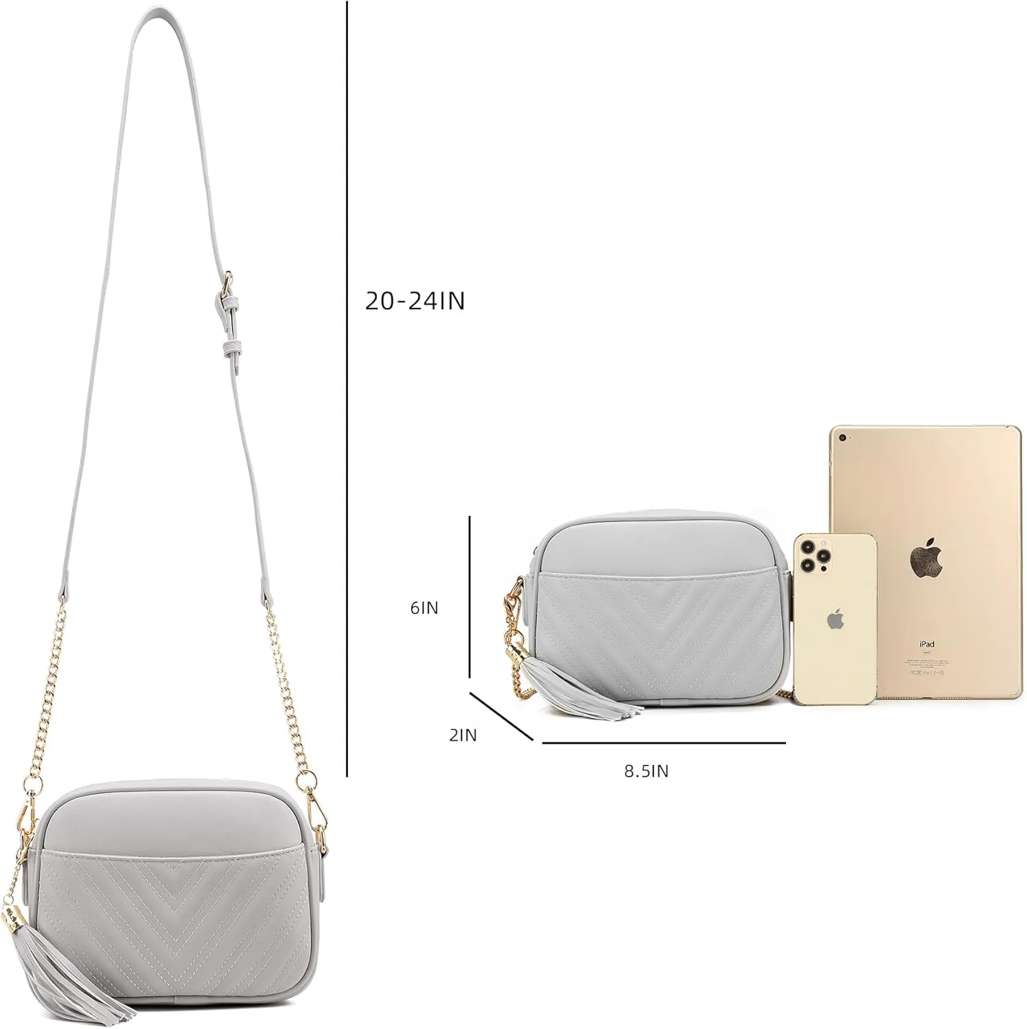 lola mae Quilted Crossbody Bag, Trendy Design Shoulder Purse