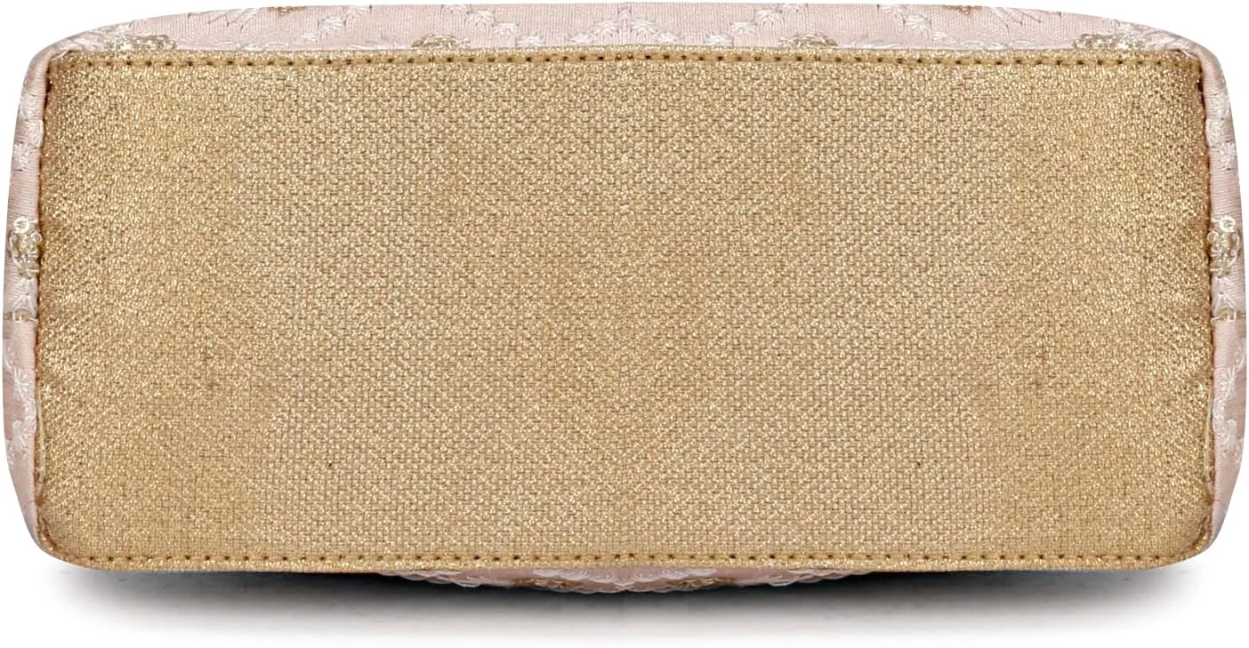 LONGING TO BUY Indian Ethnic Designer Embroidered Silk Potli Bag Batwa Pearls Handle Purse