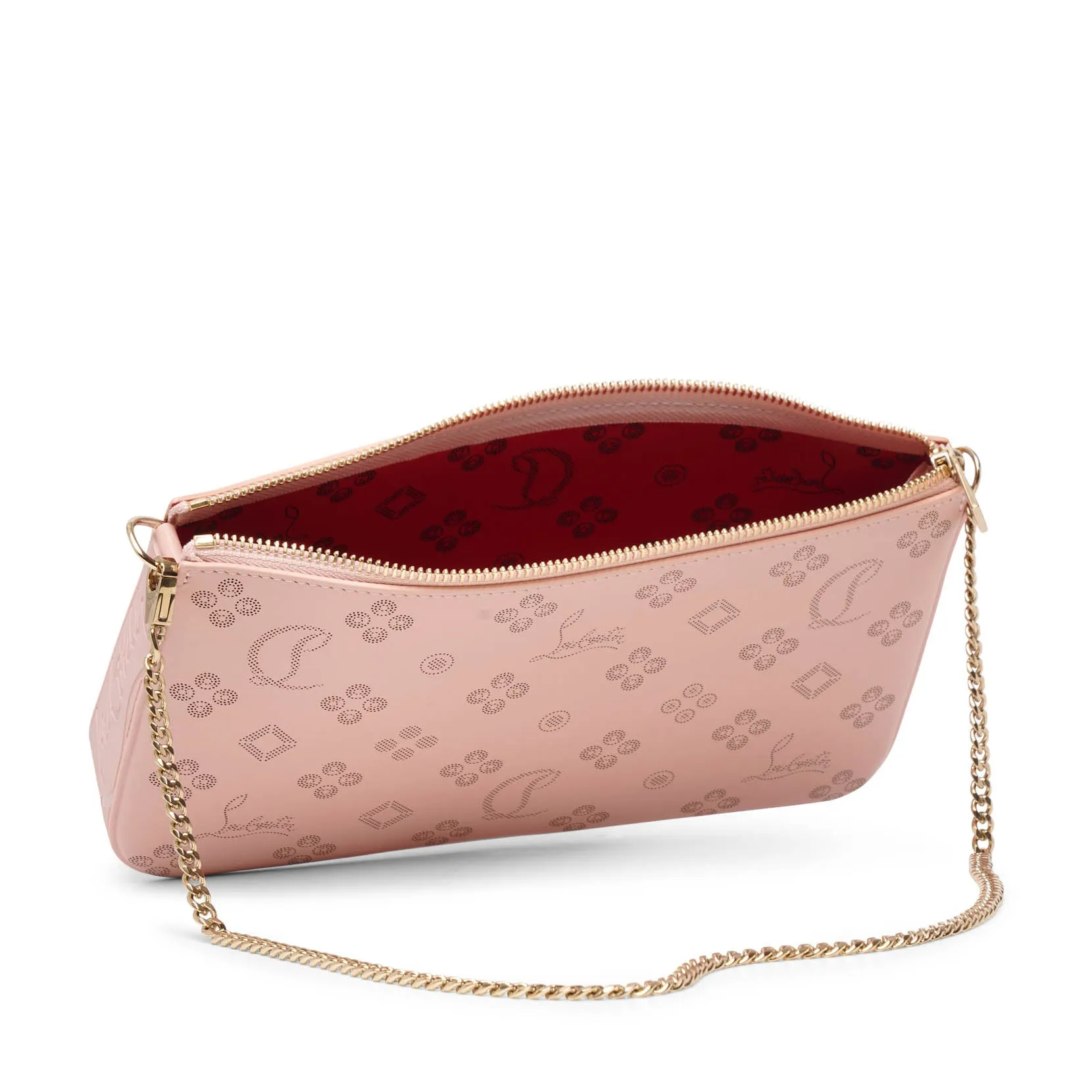 Loubila pink patent pouch