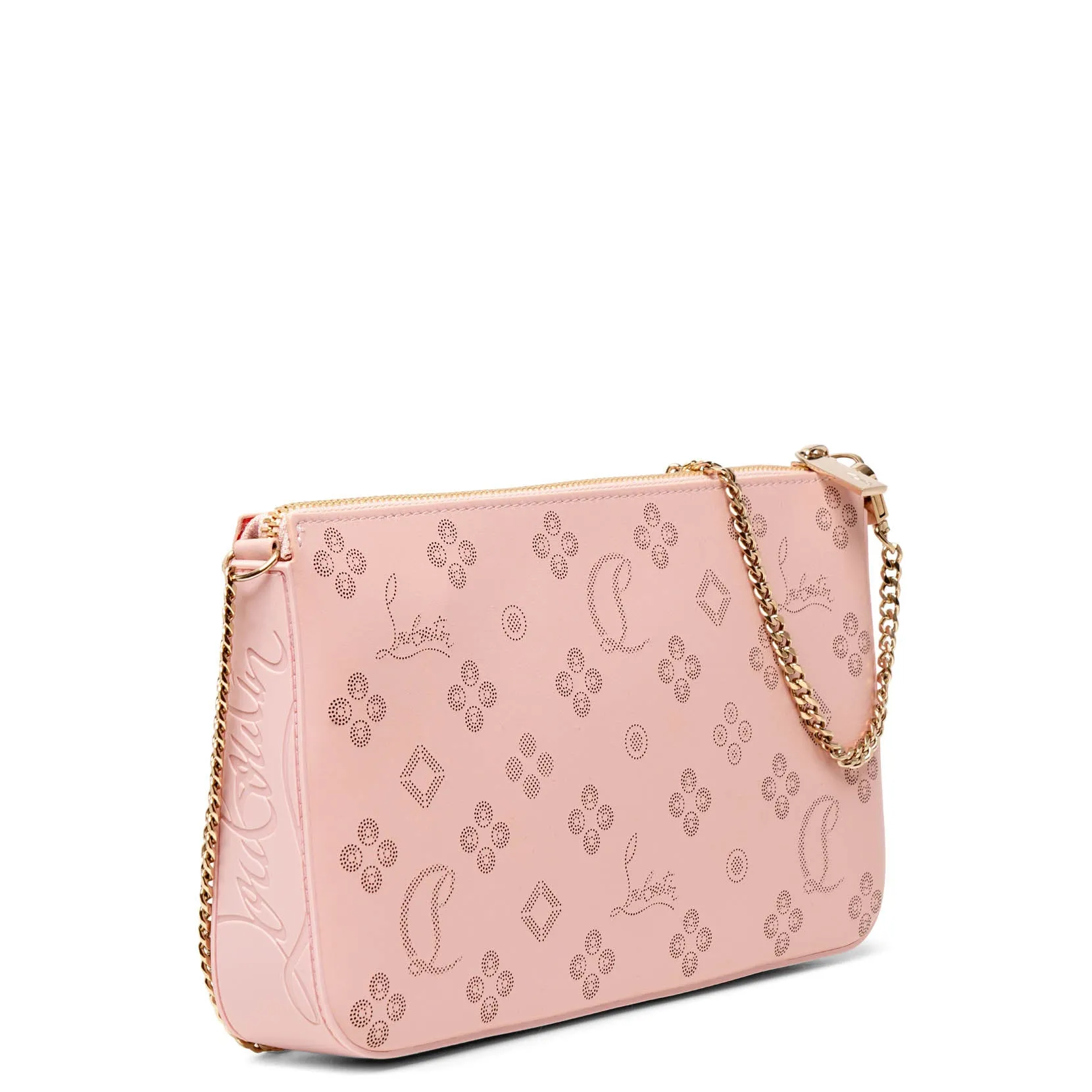 Loubila pink patent pouch