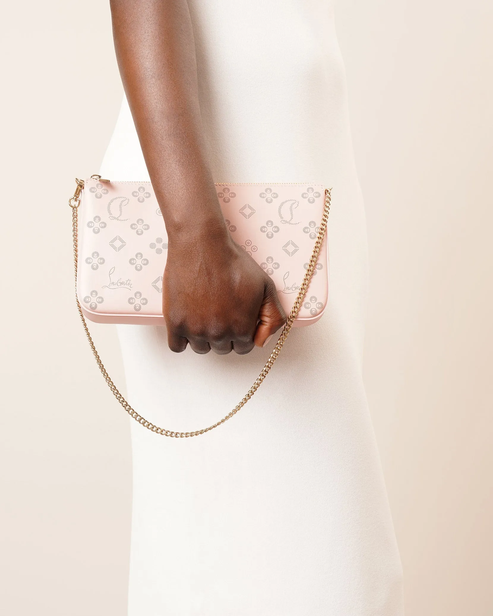 Loubila pink patent pouch