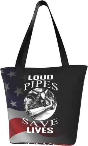 Loud Pipes Save Lives Fashion Shoulder Bag Large Capacity For Man Or Woman