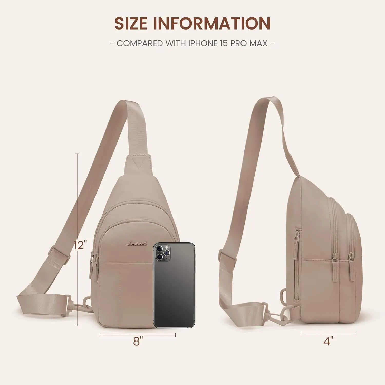 LOVEVOOK Sling Bag for Women, Puffer Crossbody Bags for Women, Small Sling Backpack, Travel Hiking Chest Bag Daypack