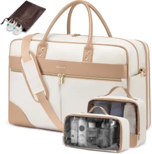 LOVEVOOK Weekender Travel Bag, Carry On Overnight Duffle Bag with Laptop Compartment, 4PCS Gym Duffel Bag for Women