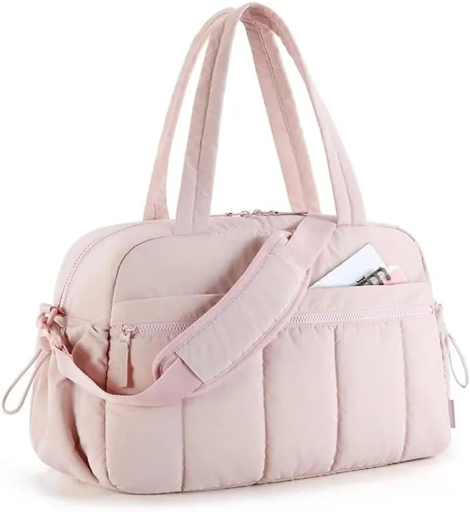 Luggage Bag Dry Wet Separation Travel Duffel Bag Gym Bag for Women with Weekender Bags Waterproof Hand Airport Cabin Bag(Pink)