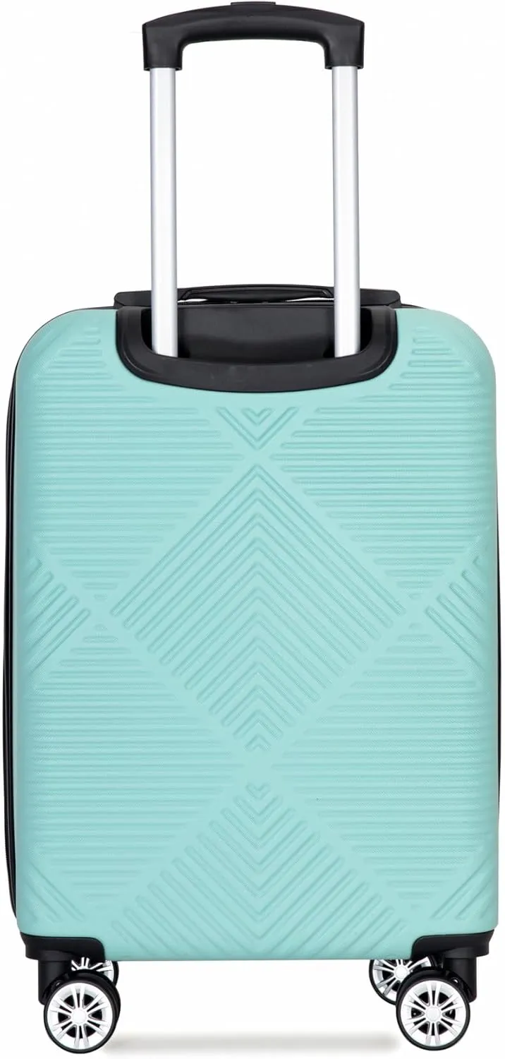 Luggage Sets 4 Piece Suitcase Set ABS Lightweight Carry On Luggage with Spinner Wheels, Hardside Suitcases Durable Luggage Hardside (14/20/24/28) Light Blue