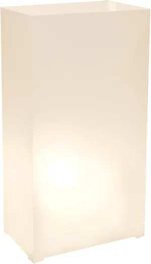 LumaBase 318100 Plastic Luminaria Lanterns, White, Pack of 100