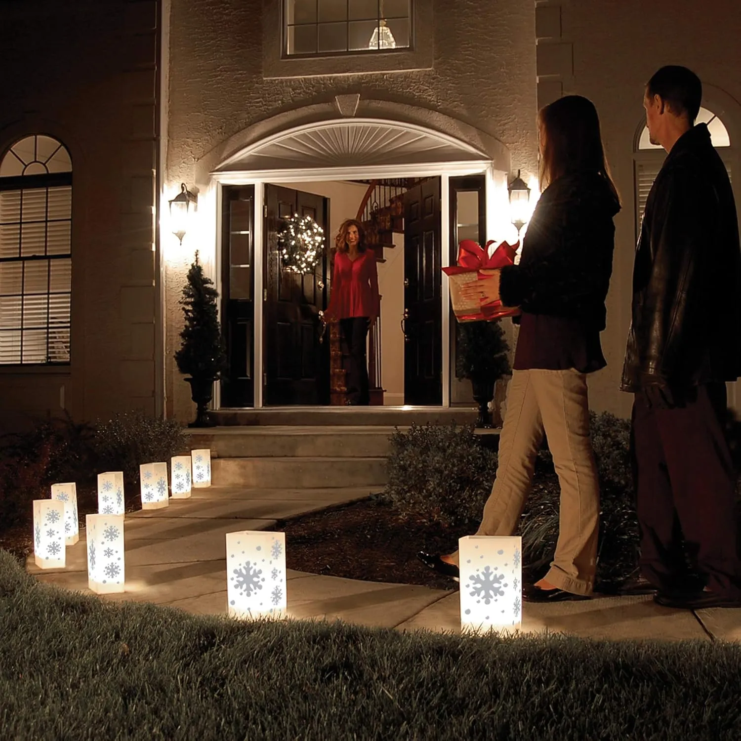 LumaBase Electric LED Luminaria Kit, Snowflake - Set of 6