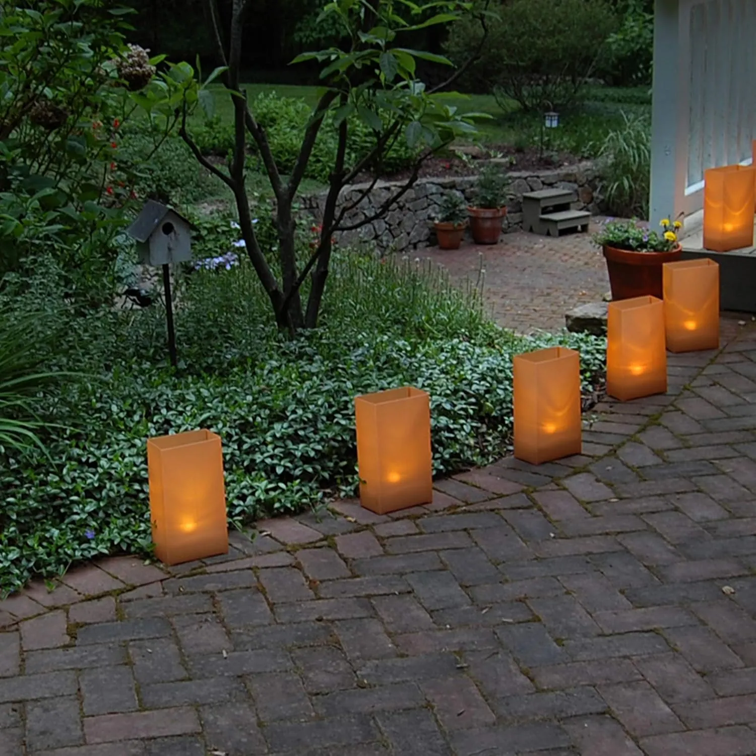 LumaBase Electric LED Luminaria Kit, Tan - Set of 6