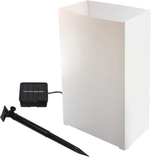 LumaBase Solar Powered Luminaria Kit, White - Set of 6