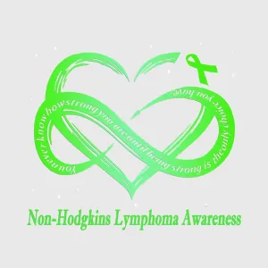 Lymphoma Green Ribbon Heart Transfer