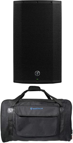 Mackie Thump12A THUMP-12A 12" 1300 Watt Powered Active DJ PA Speaker, Class D Bundle with RockvilIe TB12 Lightweight Rugged Speaker Bag Carry Case for 12" DJ PA Speakers