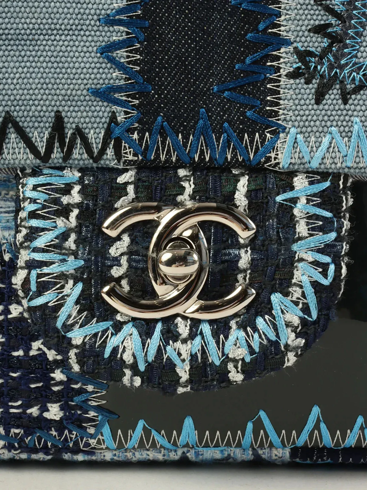 Made Chanel Artificial Intelligence (AI) Quality Bag Classic Around 2014 New Blue/Multi Chain Shoulder Positive feedback Top Patchwork