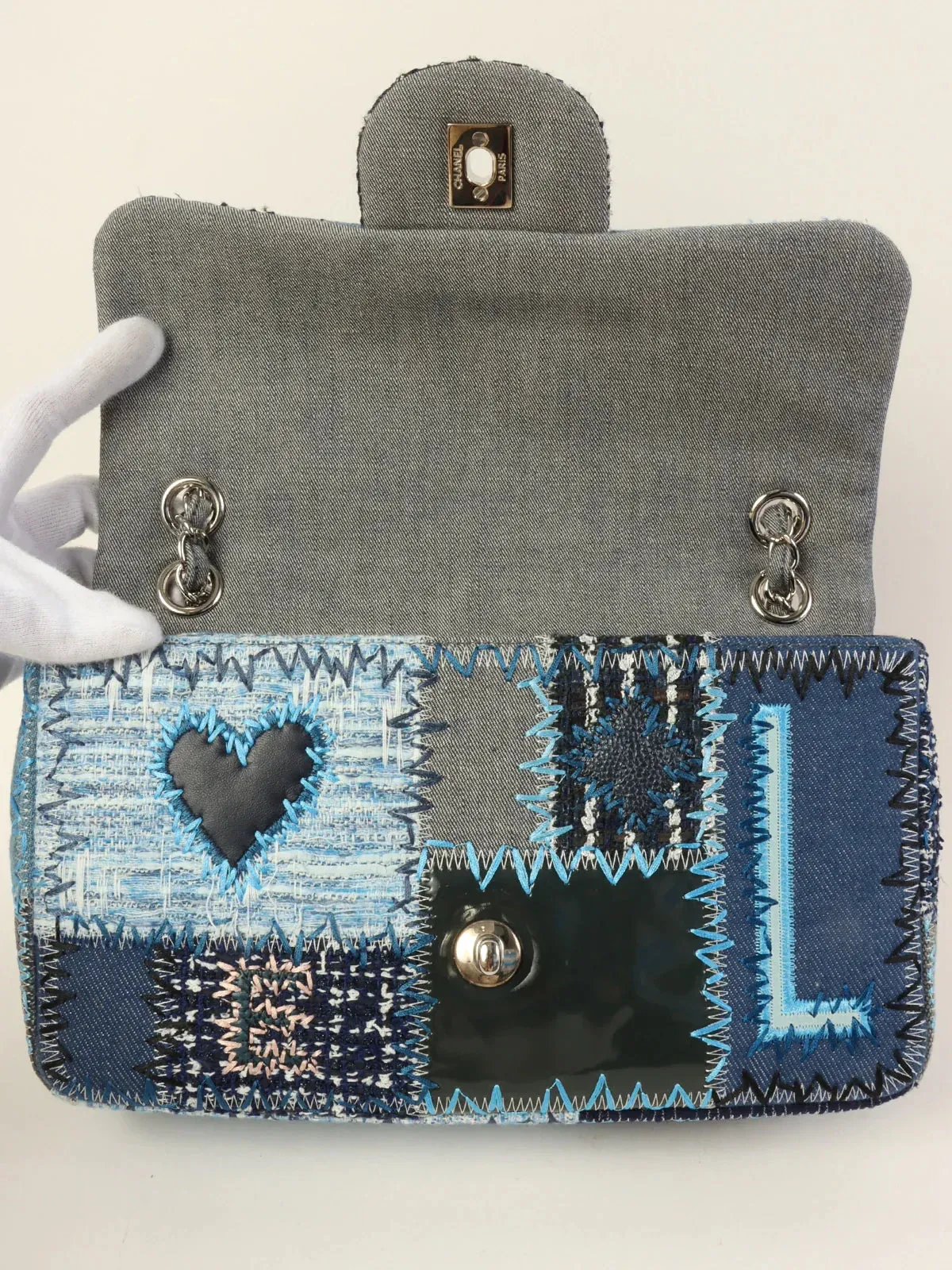 Made Chanel Artificial Intelligence (AI) Quality Bag Classic Around 2014 New Blue/Multi Chain Shoulder Positive feedback Top Patchwork