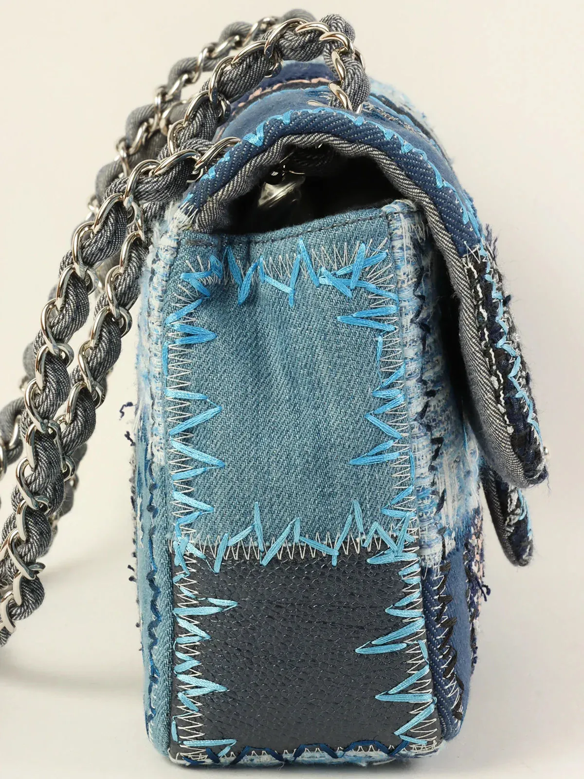 Made Chanel Artificial Intelligence (AI) Quality Bag Classic Around 2014 New Blue/Multi Chain Shoulder Positive feedback Top Patchwork