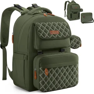 Maelstrom Large Diaper Bag,29L-45L Expandable Diaper Bag Backpack for 2 Kids/Twins Baby Stuff, with Removable Cross Body Bottle Bag for Mom/Dad,Stylish Baby Bag Gift for Boys/Girl-Army Green