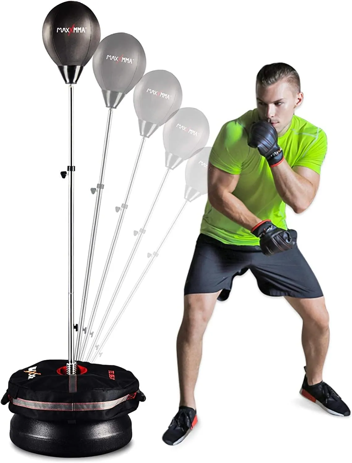 MaxxMMA Speed-Adjustable Freestanding Reflex Bag   MaxxMMA Core Training Weight Bag Multifunctional 3-in-1