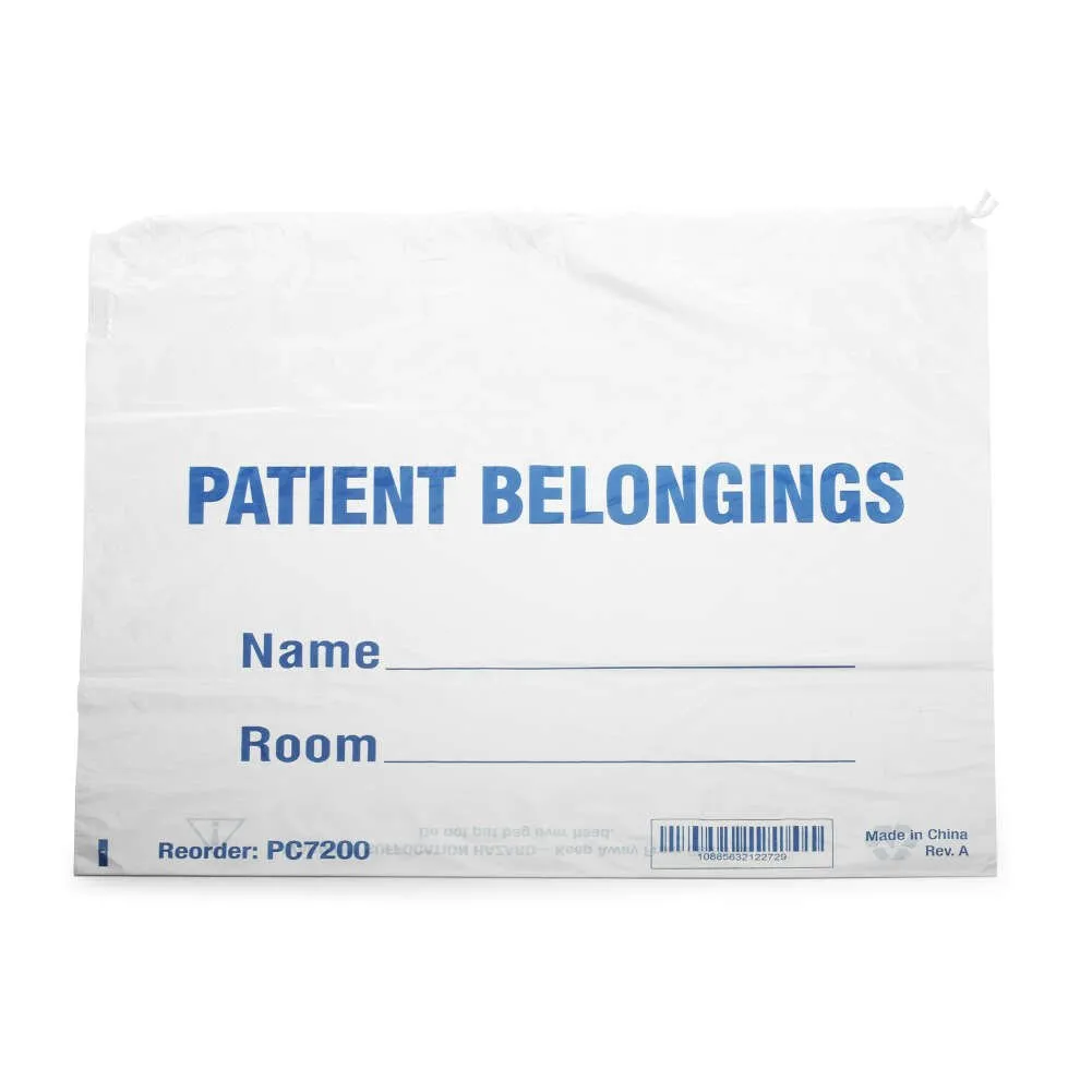 MediChoice Patient Belongings Bags, Polypropylene, 20 Inch x 20 Inch, White (Case of 250)
