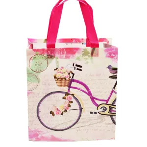 Medium Bicycle With Basket Printed PP Non-Woven Bag