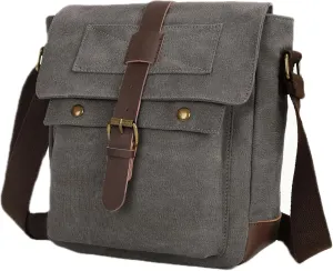 Men Small Canvas Crossbody Messenger Purse Shoulder Bag Small Vintage Satchel Travel Bags For Work Business Unisex