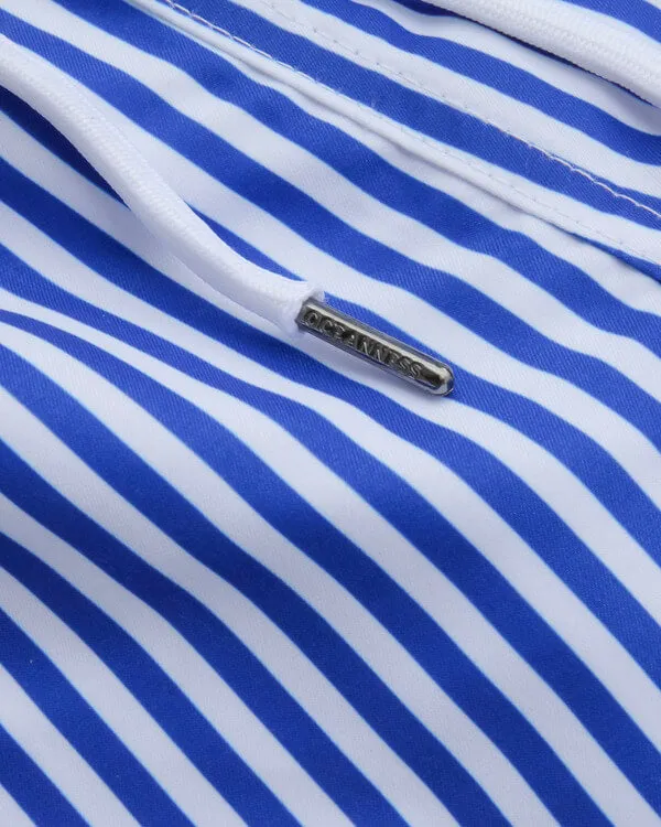 Men's Eco Sailor Swim Trunks with Blue Stripes