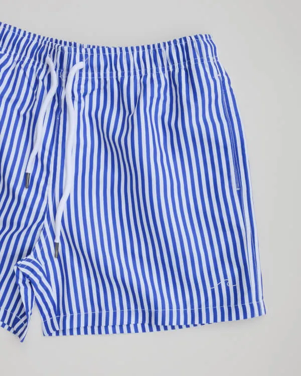 Men's Eco Sailor Swim Trunks with Blue Stripes