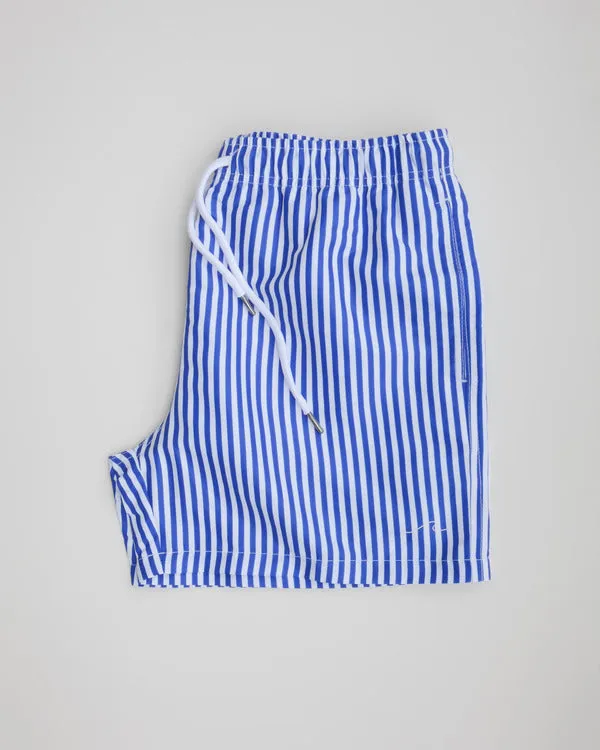 Men's Eco Sailor Swim Trunks with Blue Stripes
