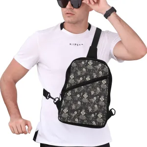 Men's Skeleton Black Chest Bag