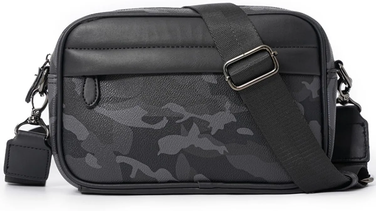 Men's Small Shoulder Bag,Multi Pocket Cross Body Bag,Messenger Bag,Durable Wear-resistant and Waterproof for Work and Travel.