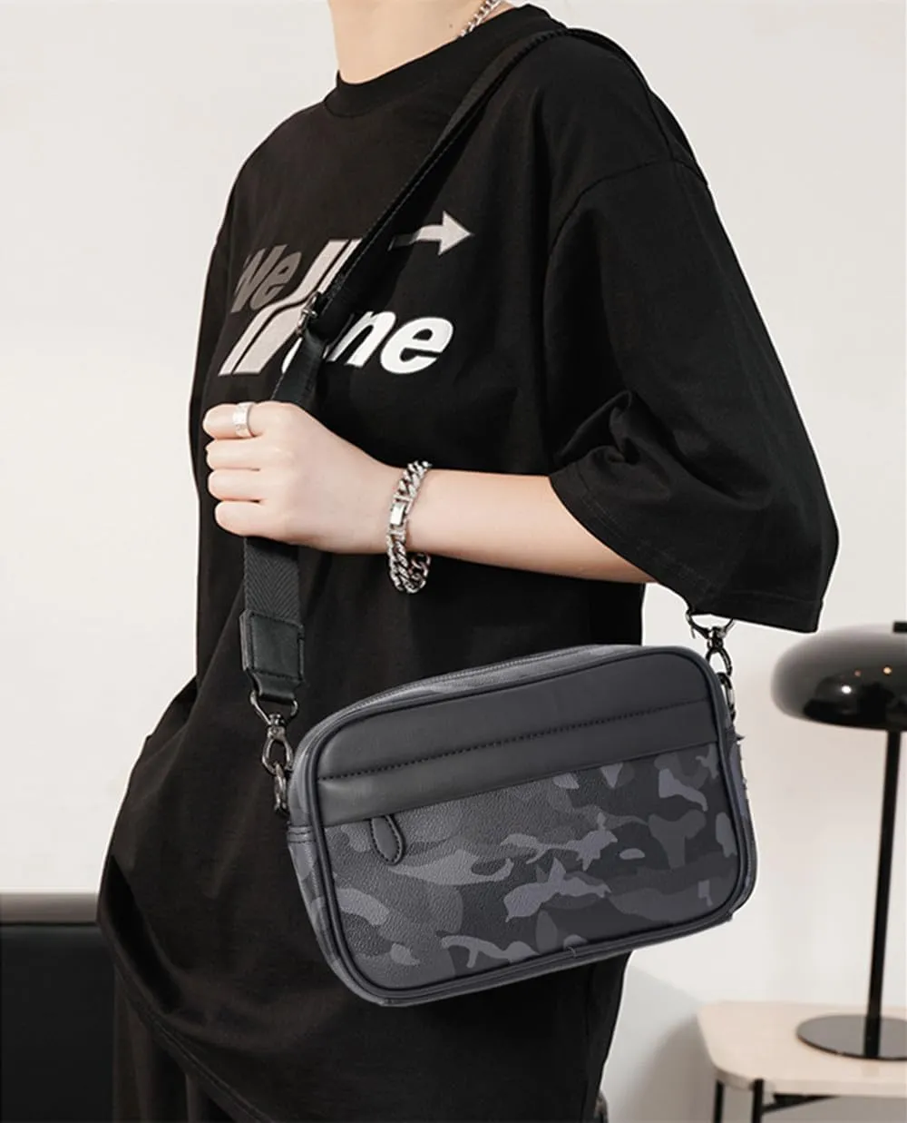 Men's Small Shoulder Bag,Multi Pocket Cross Body Bag,Messenger Bag,Durable Wear-resistant and Waterproof for Work and Travel.