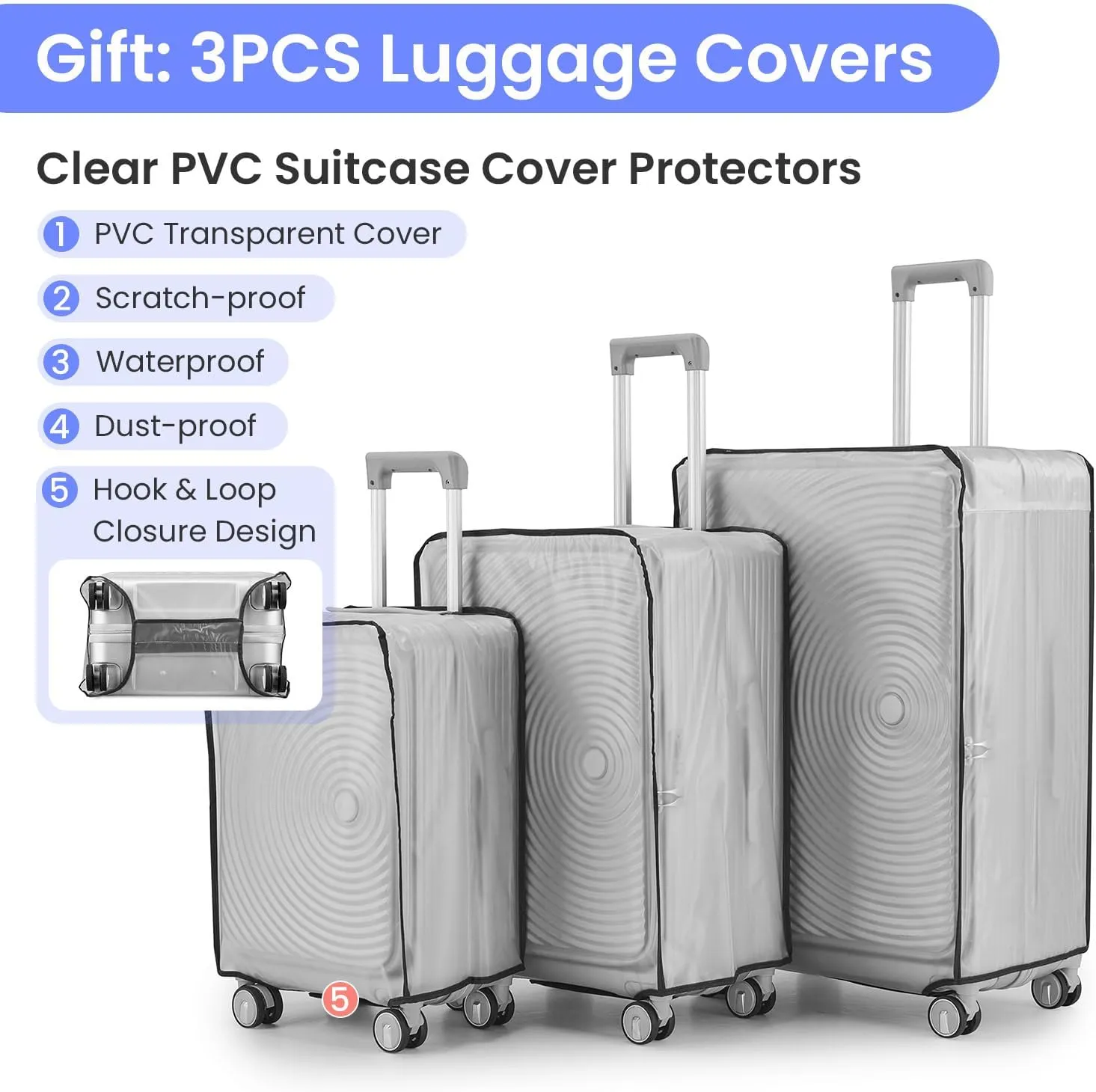 Merax Luggage Sets 3 Piece,Front Open PC Hardshell Expandable Carry on Suitcase with Spinner Wheels and TSA Lock,Lightweight 20in/24in/28in Luggage,Silver