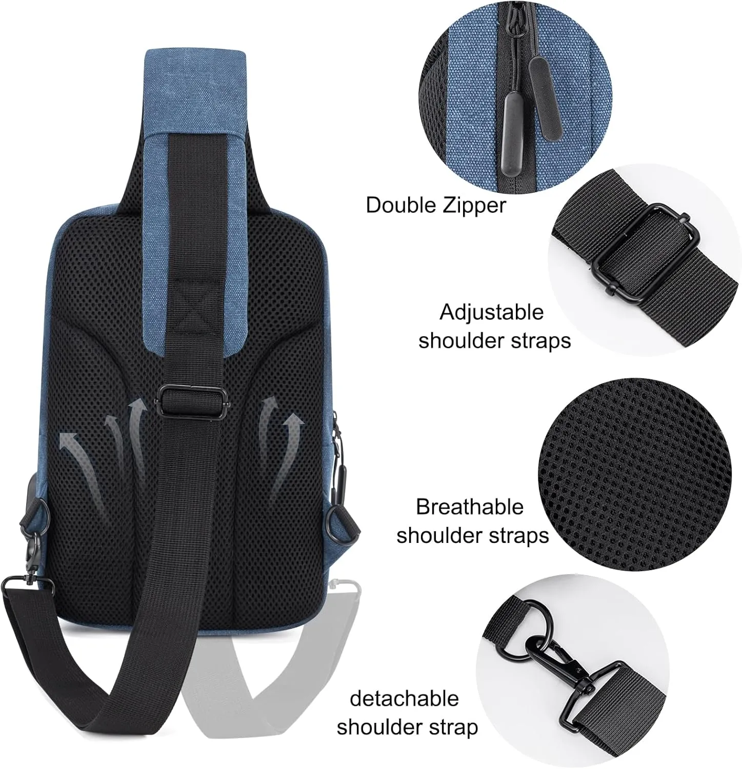 Messenger Bag Sling Bag Crossbody Shoulder Bag for Men Women Travel Work Satchel Bags