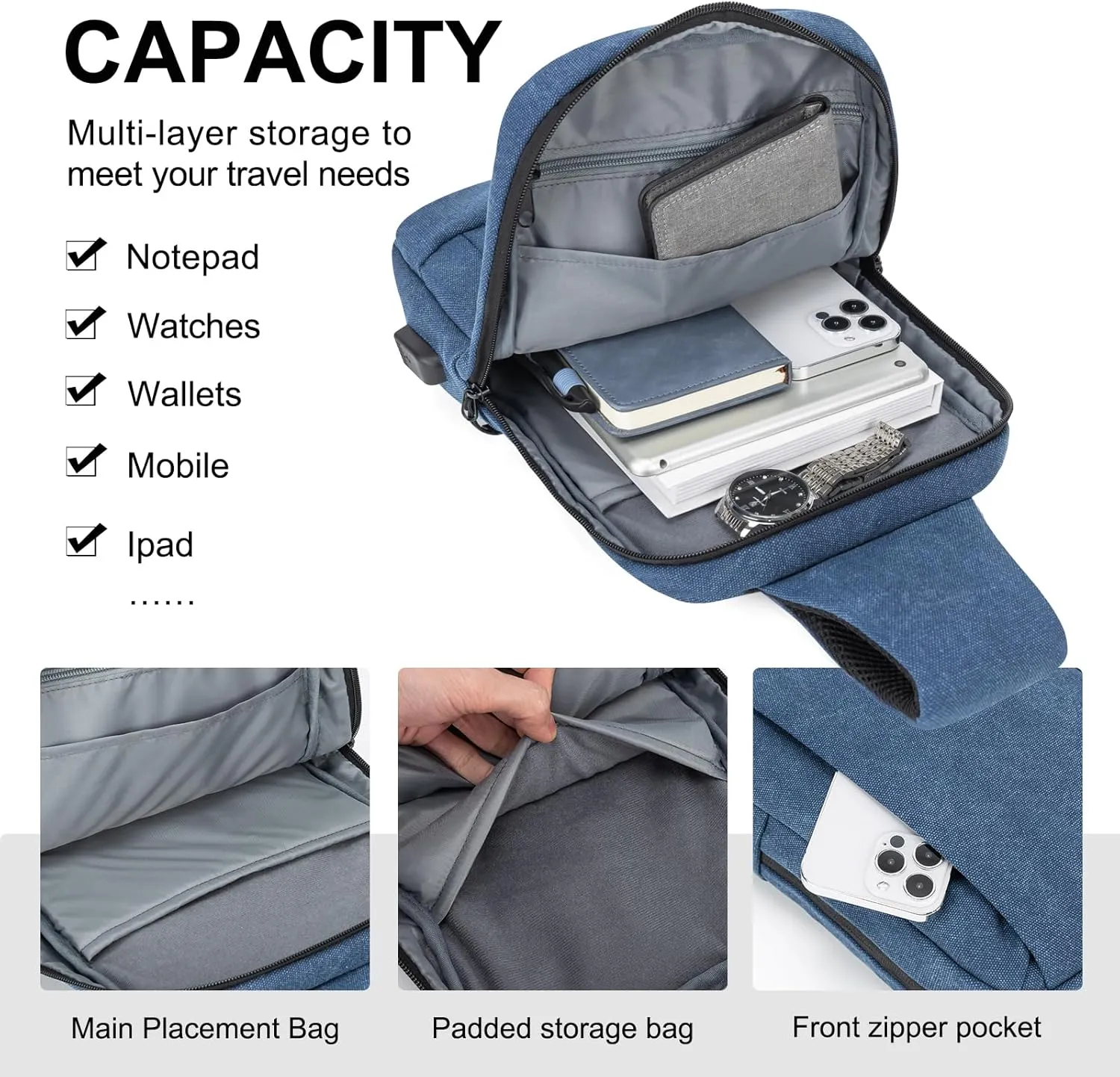 Messenger Bag Sling Bag Crossbody Shoulder Bag for Men Women Travel Work Satchel Bags