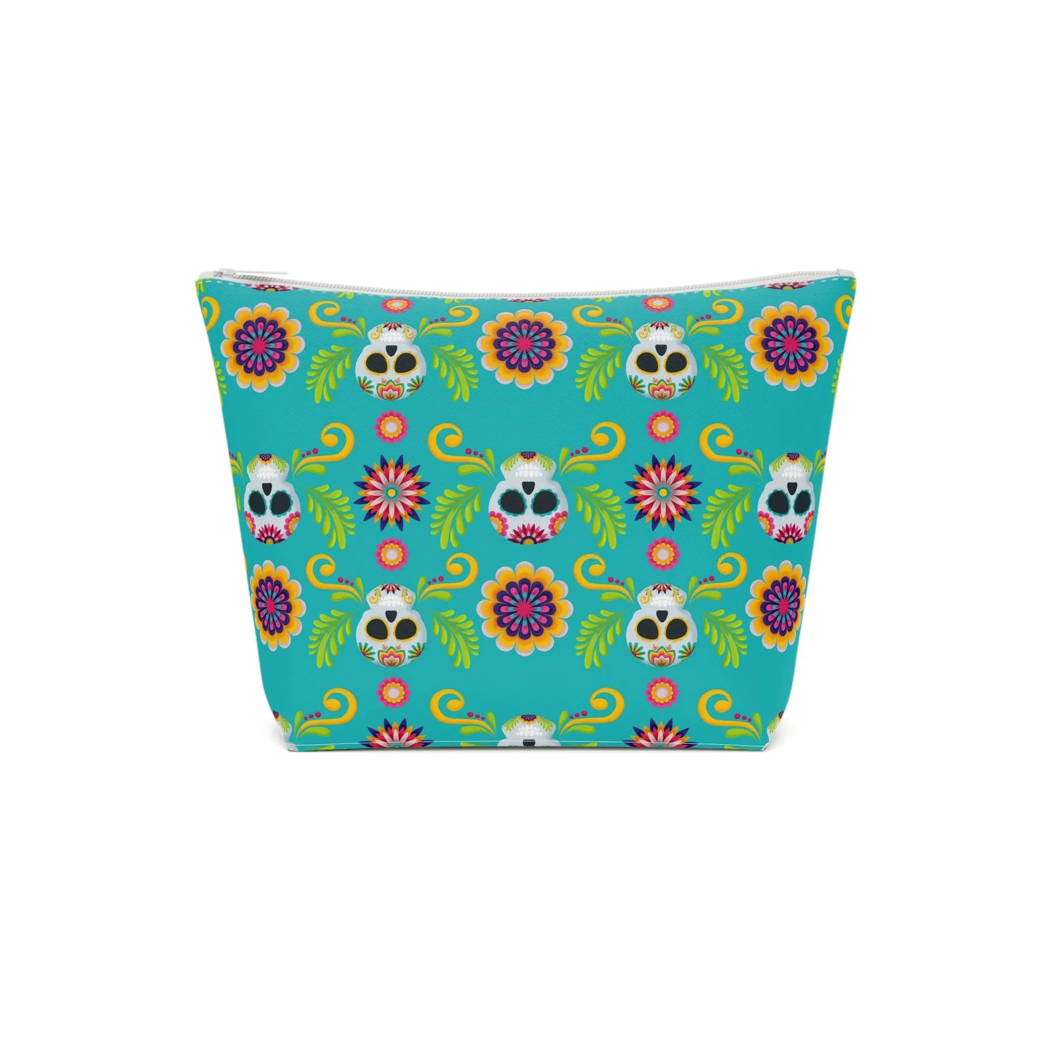 Mexican Skulls Floral Cotton Cosmetic Bag 5 Sizes