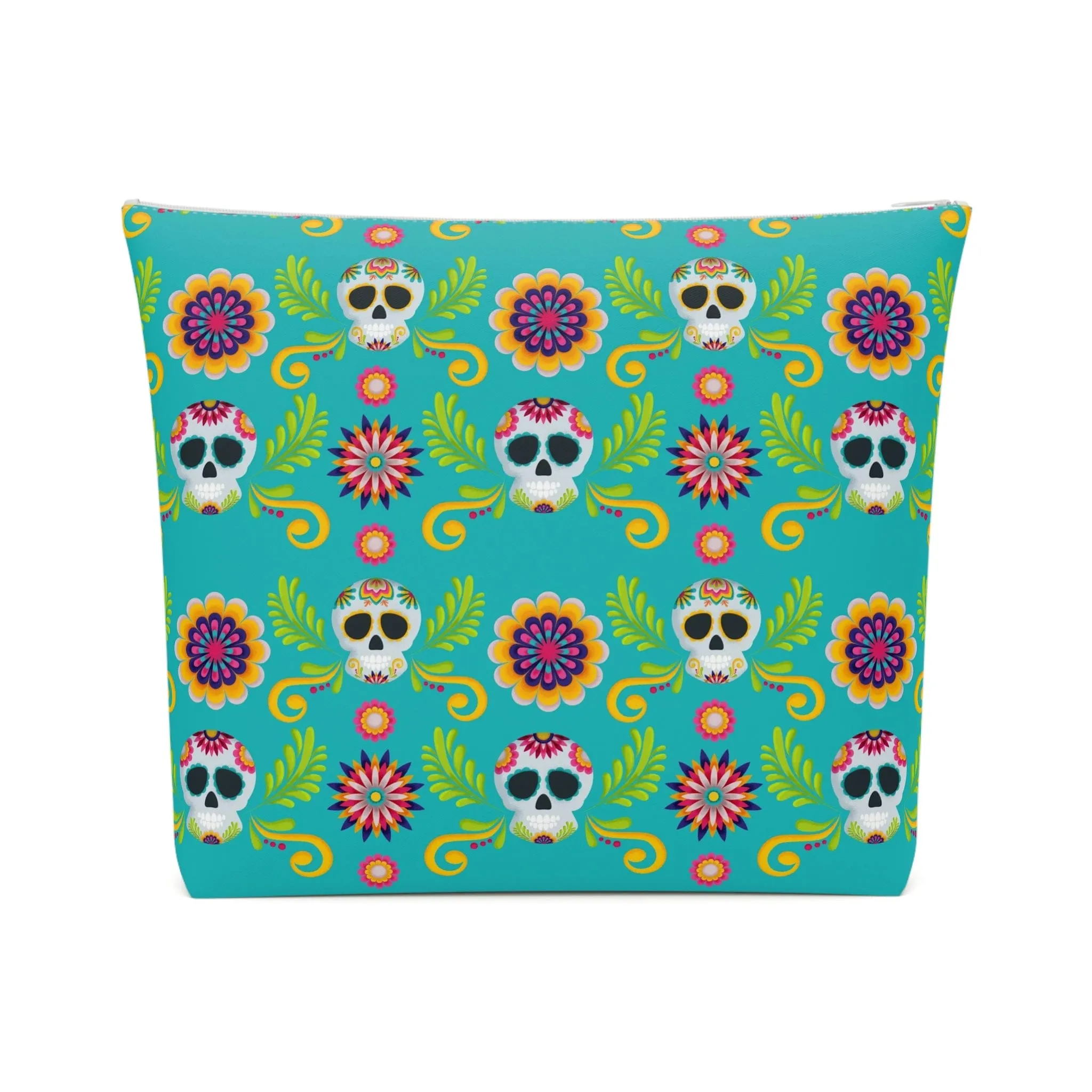 Mexican Skulls Floral Cotton Cosmetic Bag 5 Sizes