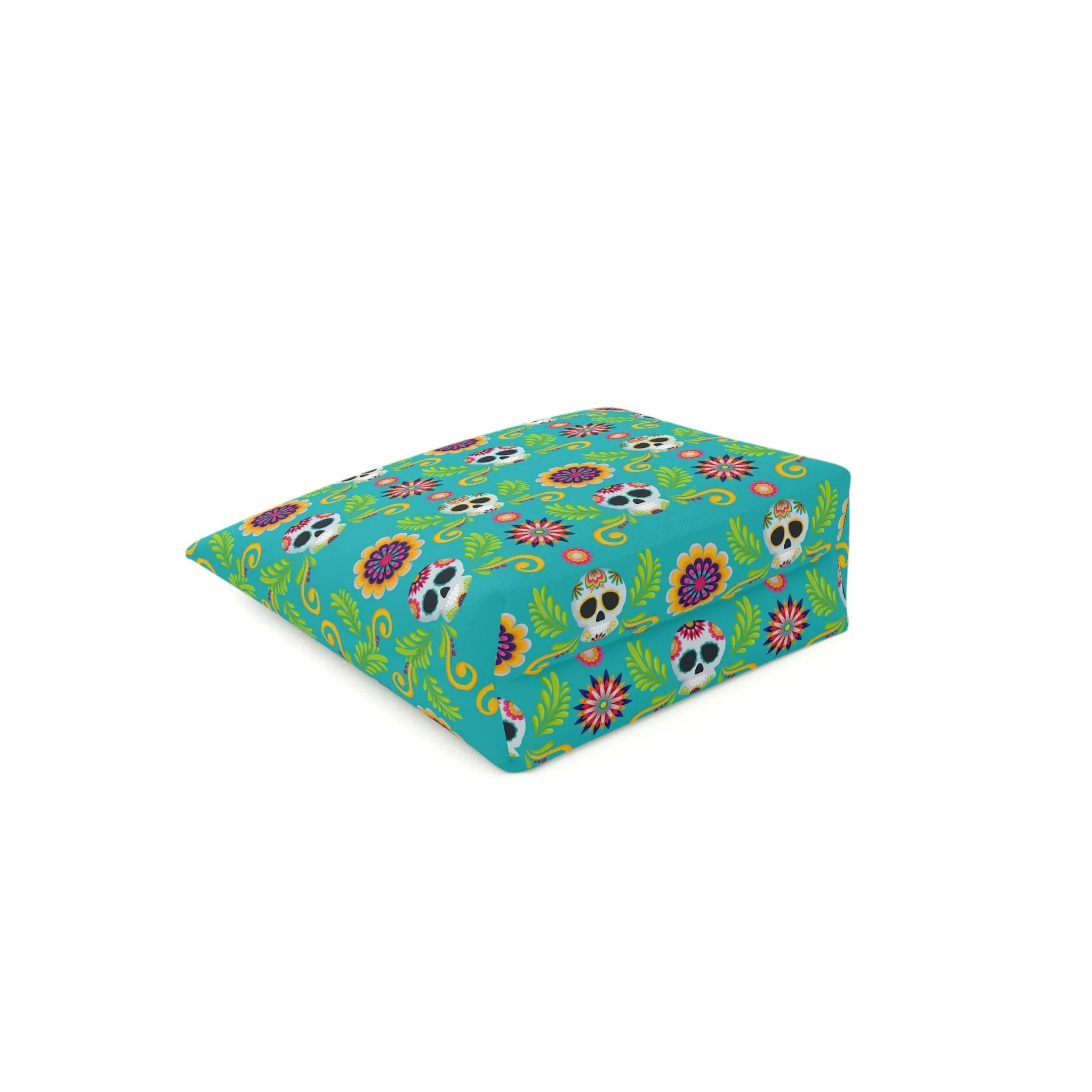Mexican Skulls Floral Cotton Cosmetic Bag 5 Sizes