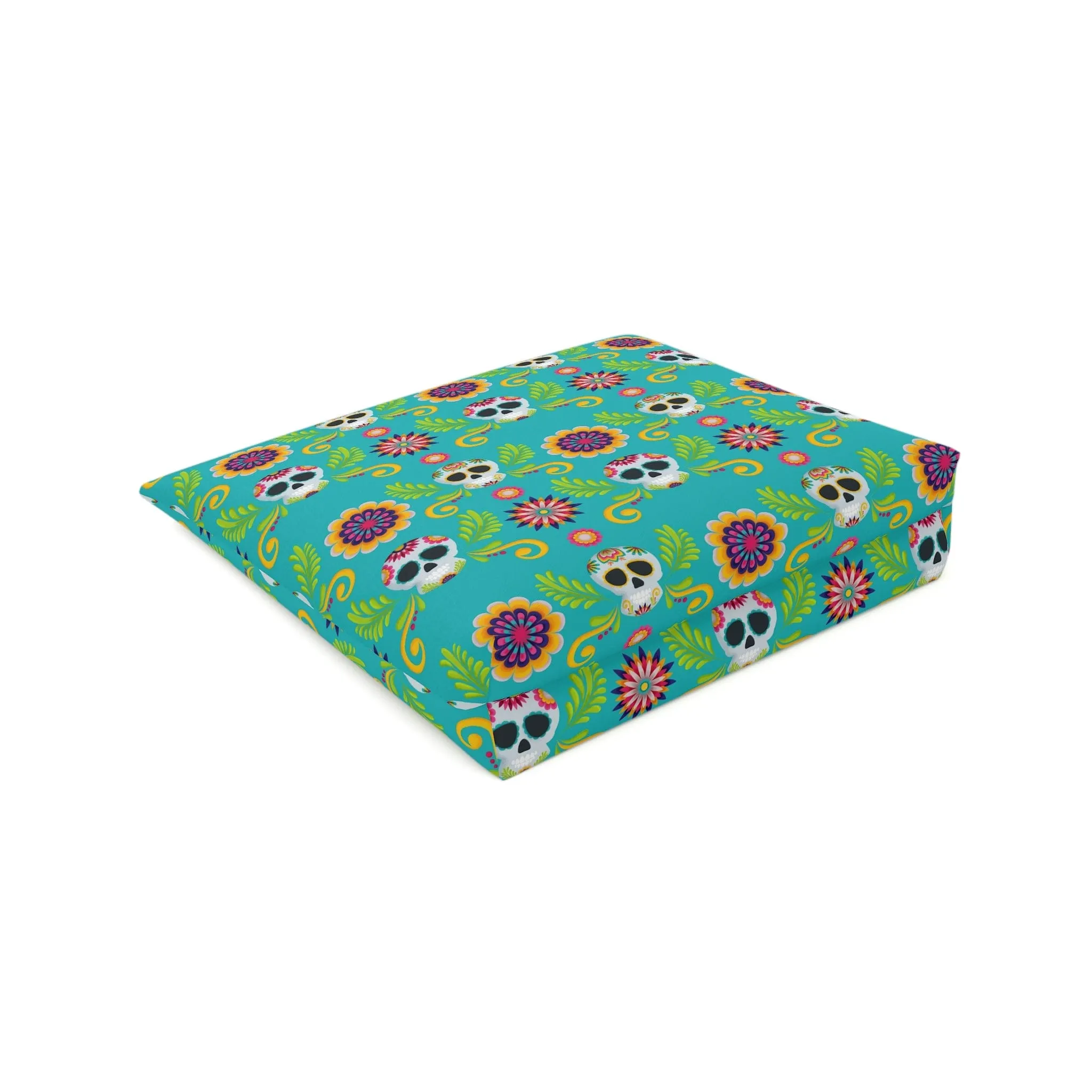 Mexican Skulls Floral Cotton Cosmetic Bag 5 Sizes