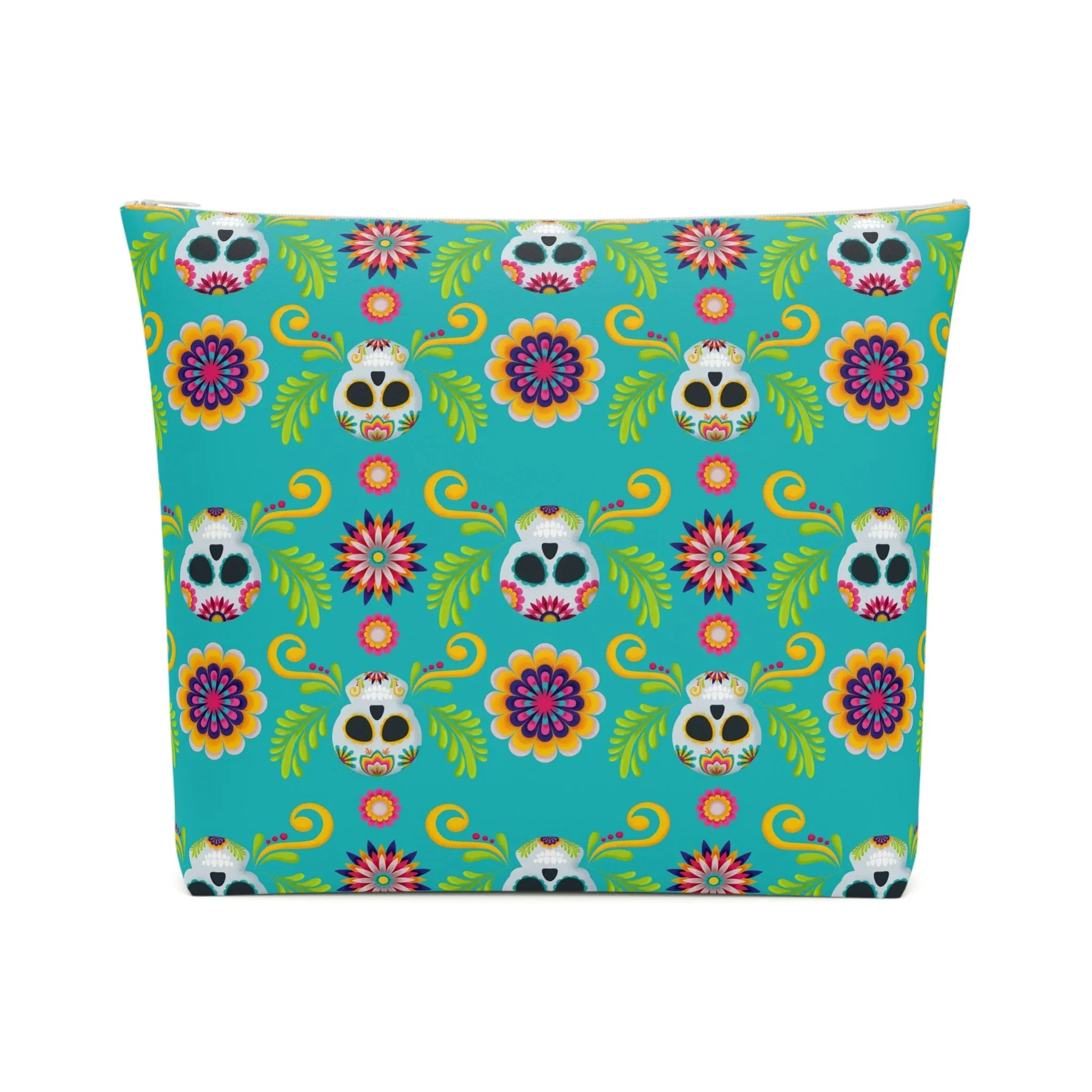 Mexican Skulls Floral Cotton Cosmetic Bag 5 Sizes