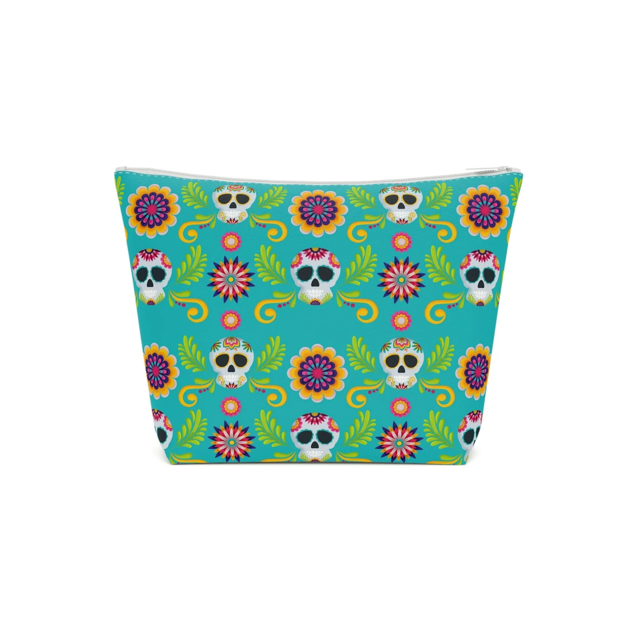 Mexican Skulls Floral Cotton Cosmetic Bag 5 Sizes