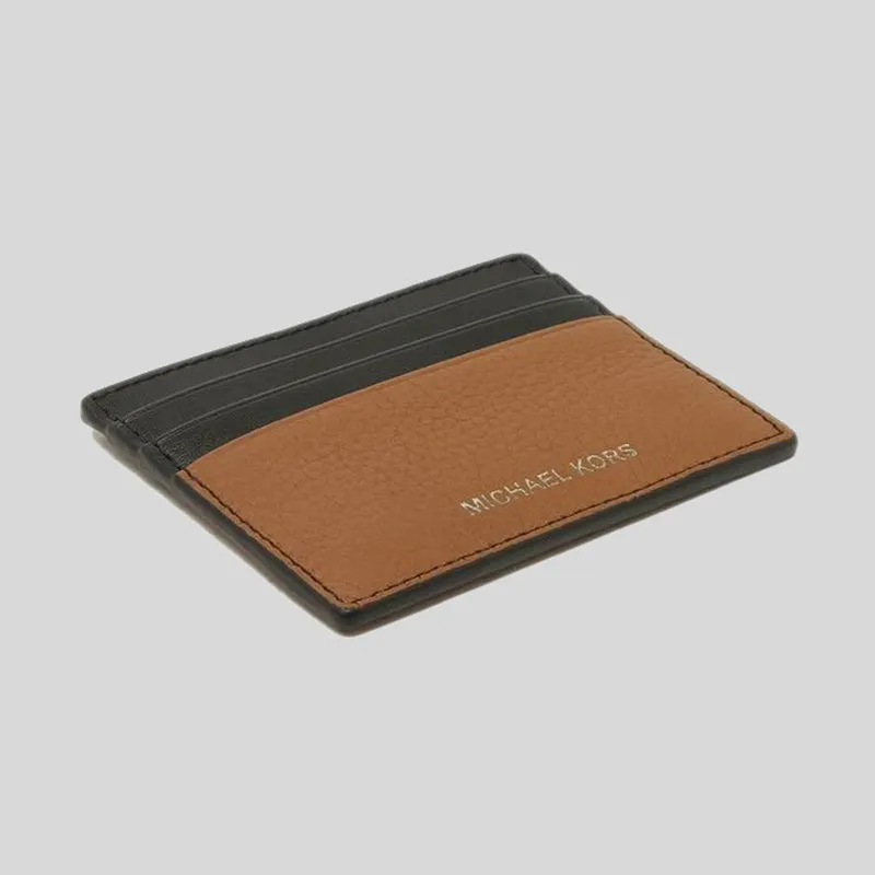 Michael Kors Cooper Pebble Leather Tall Card Case Luggage RS-36F9LC0D2L