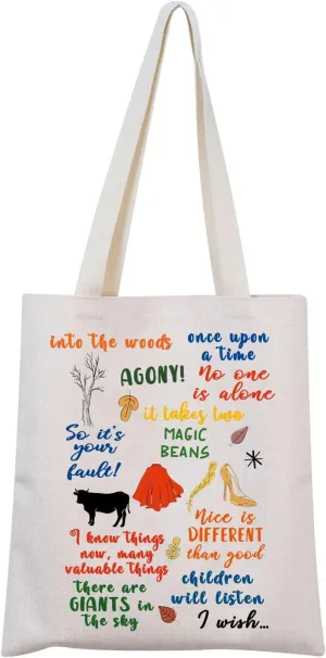 MNIGIU Into Woods Tote Bag - Musical Merch with Quote