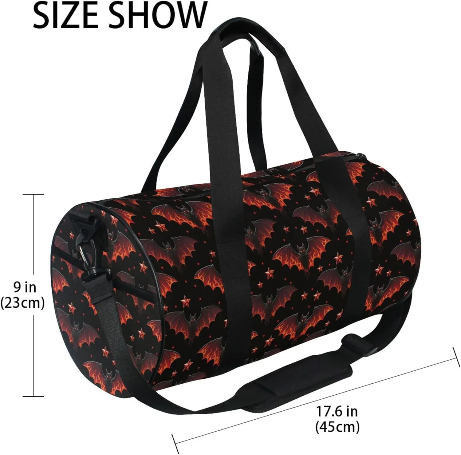MNSRUU Sports Duffel Bags, Gothic Star Bat Athletic Gym Bag Overnight Workout Travel Tote Luggage for Men Women Yoga