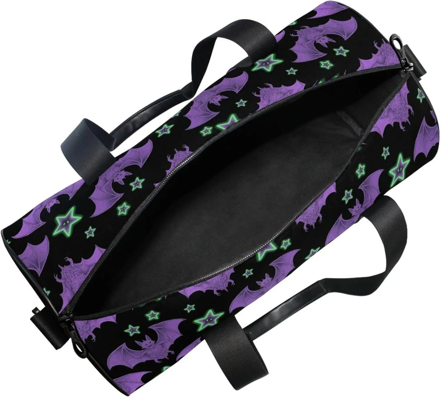 MNSRUU Sports Duffel Bags, Purple Bat Star Athletic Gym Bag Overnight Workout Travel Tote Luggage for Men Women Yoga
