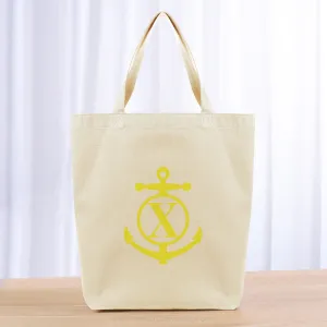 Monogram Anchor Initial Tote Bag - yellow