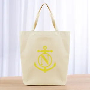 Monogram Anchor Initial Tote Bag - yellow
