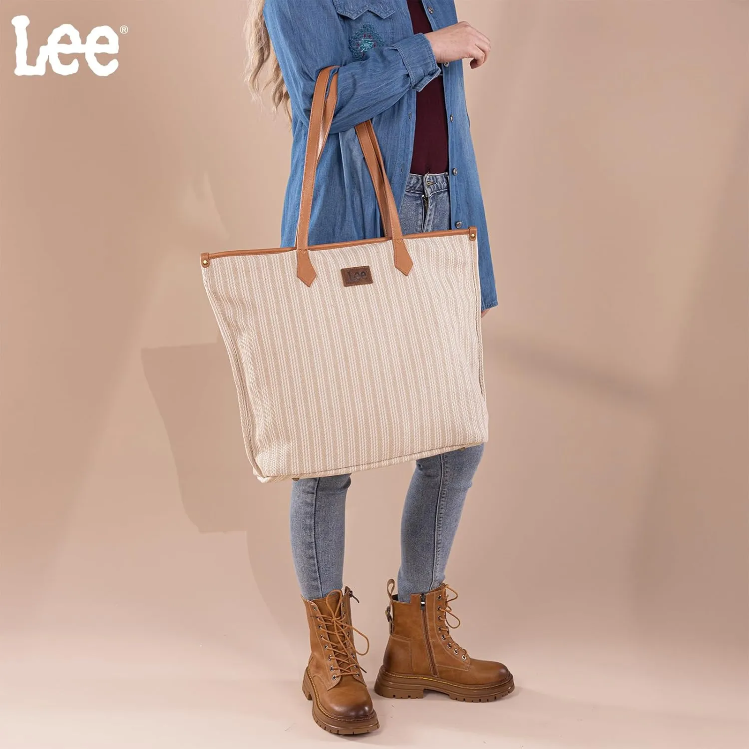 Montana West x Lee Tote Bags for Women Large Shoulder Bag with Multiple Pockets for Travel Work