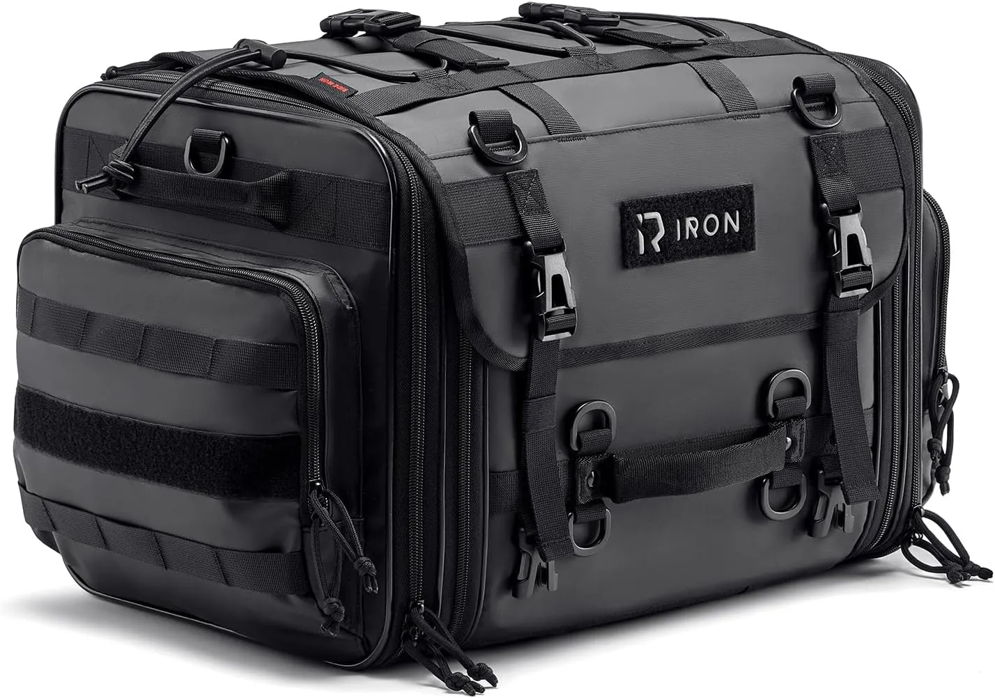 Motorcycle Tail Bag, Expandable Motorcycle Travel Luggage Bags 40L-60L, Waterproof Rear Rack Trunk with Rain Cover and Sissy Bar Straps
