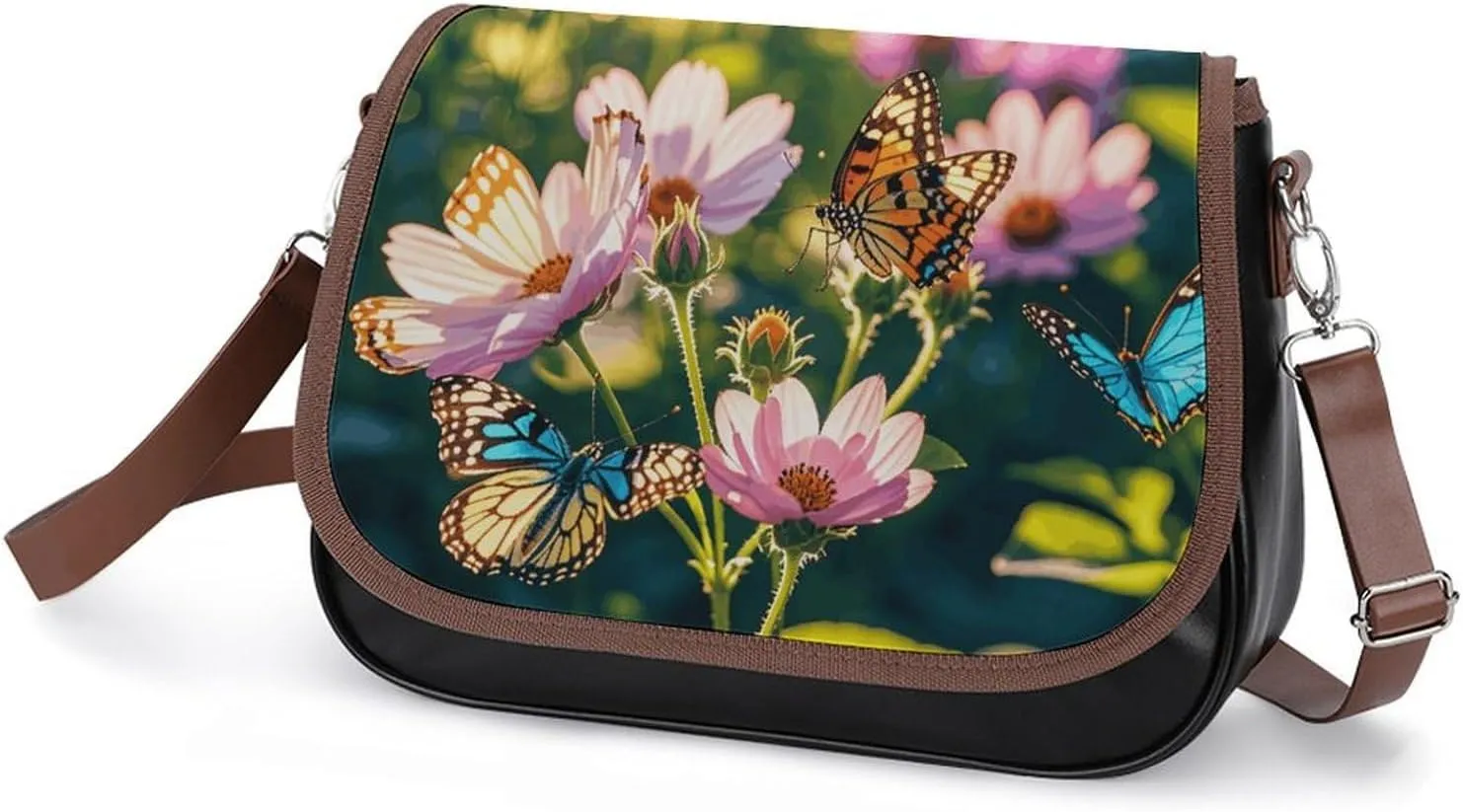 Mountain Cabin Moose Crossbody Bags for Women Travel Shoulder Bag Small Leather Cross Body Handbags