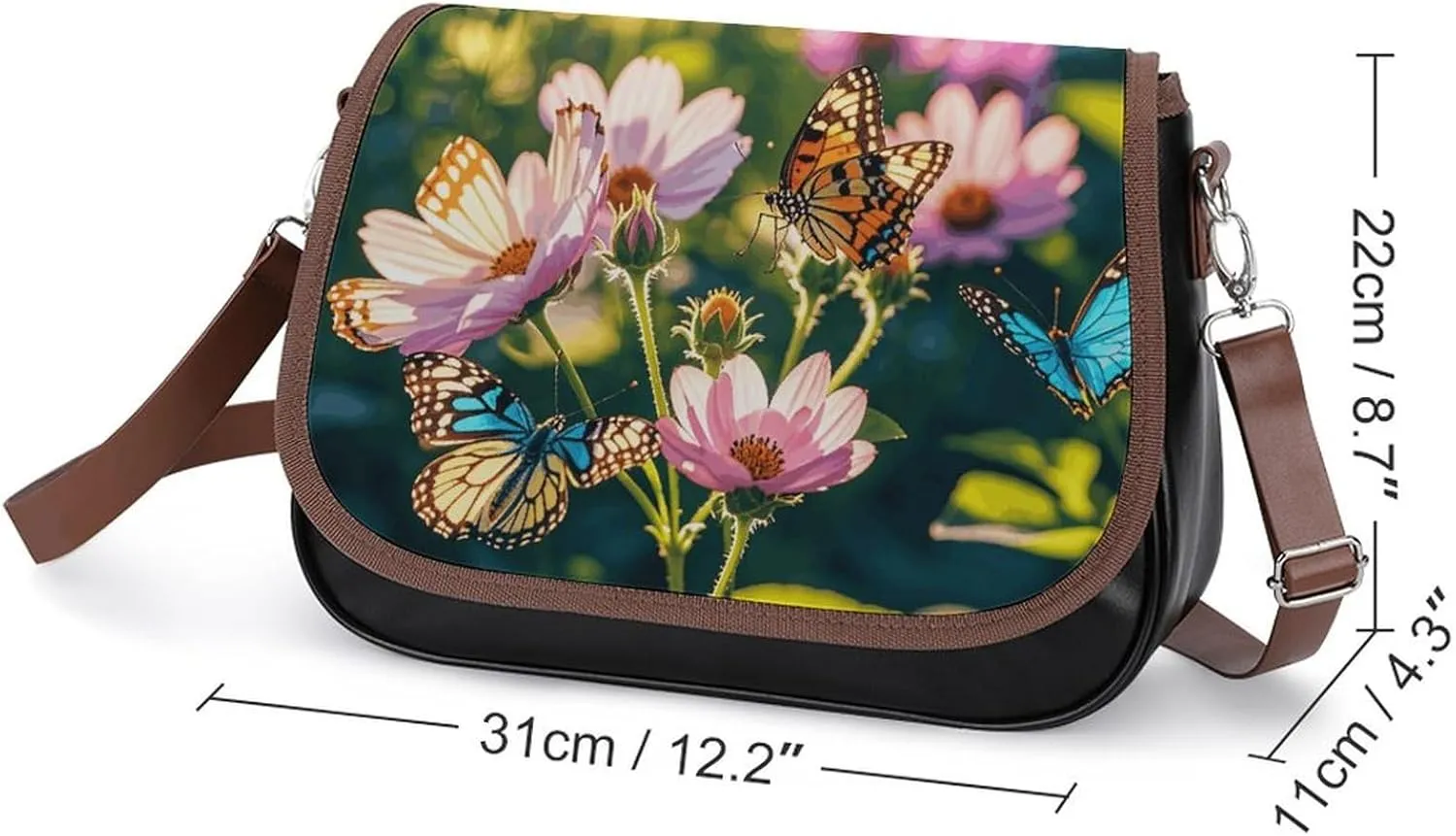 Mountain Cabin Moose Crossbody Bags for Women Travel Shoulder Bag Small Leather Cross Body Handbags