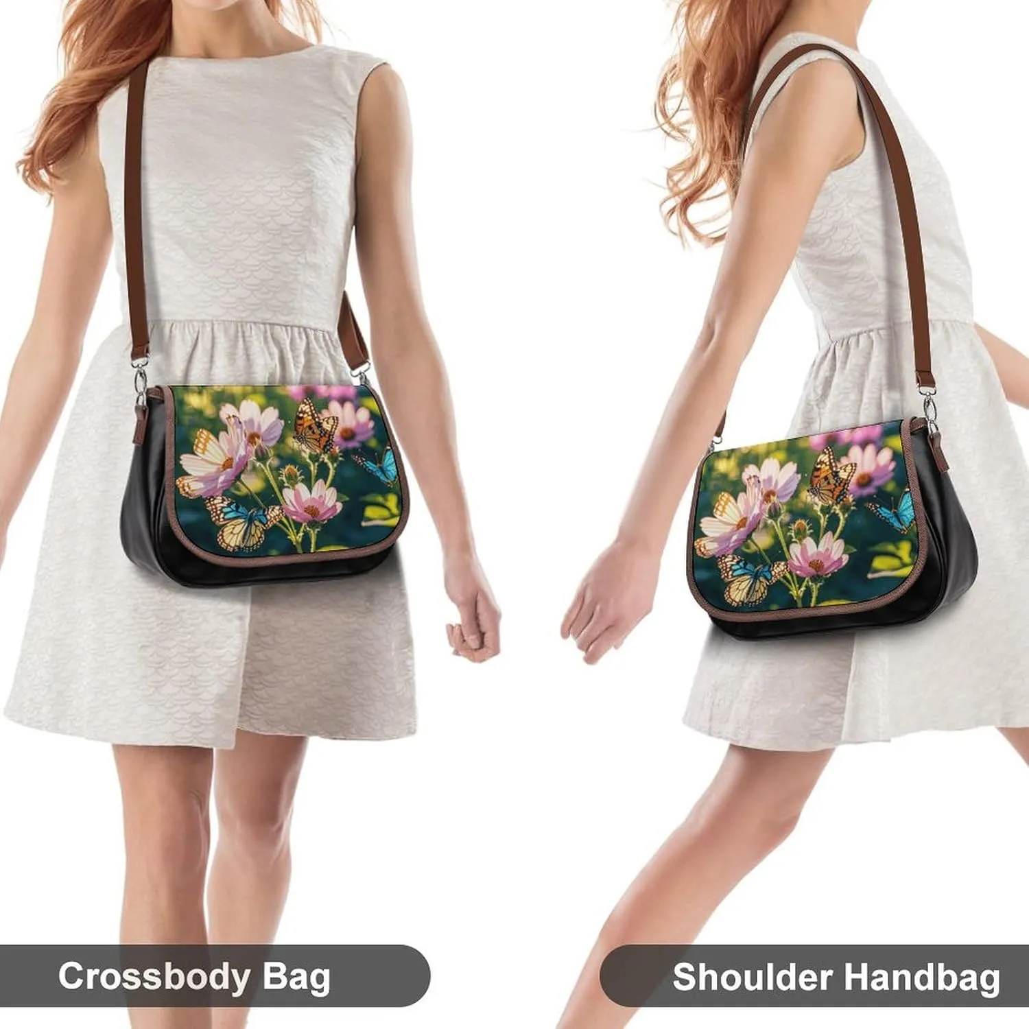 Mountain Cabin Moose Crossbody Bags for Women Travel Shoulder Bag Small Leather Cross Body Handbags